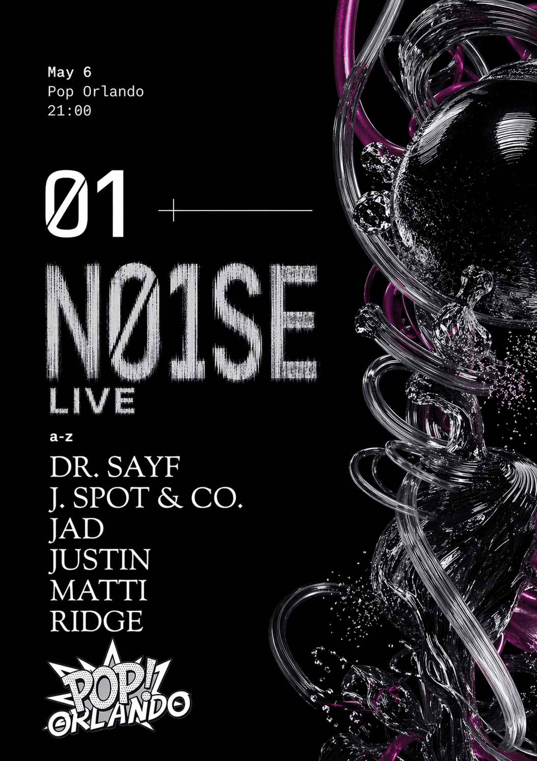N01SE LIVE event flyer